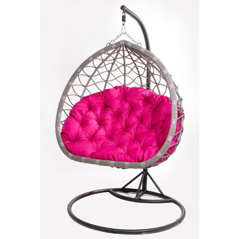 PODUSZKA OGRODOWA NA FOTEL WISZĄCY KOKON 110x100 CM RÓŻOWA PODUCHA NA HUŚTAWKĘ PODUSZKA NA BOCIANIE GNIAZDO PODUSZKA NA KRZESŁO DWUSTRONNA