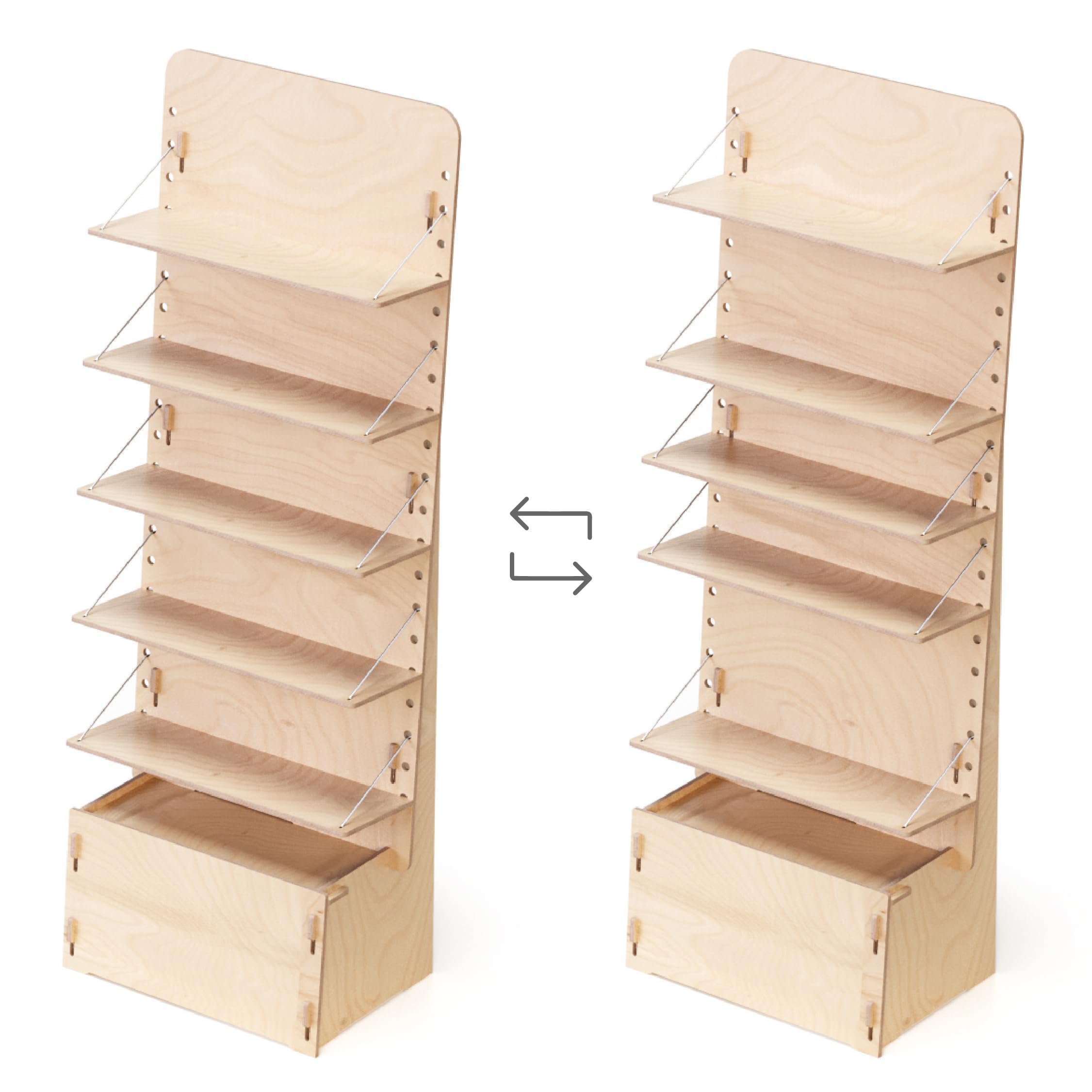 Cabilock Espositore In Legno A Scaletta 3 Livelli - Alzatina Per Tavolo 30x16x11,5 Cm, Per Mercatini E Vetrine - 6