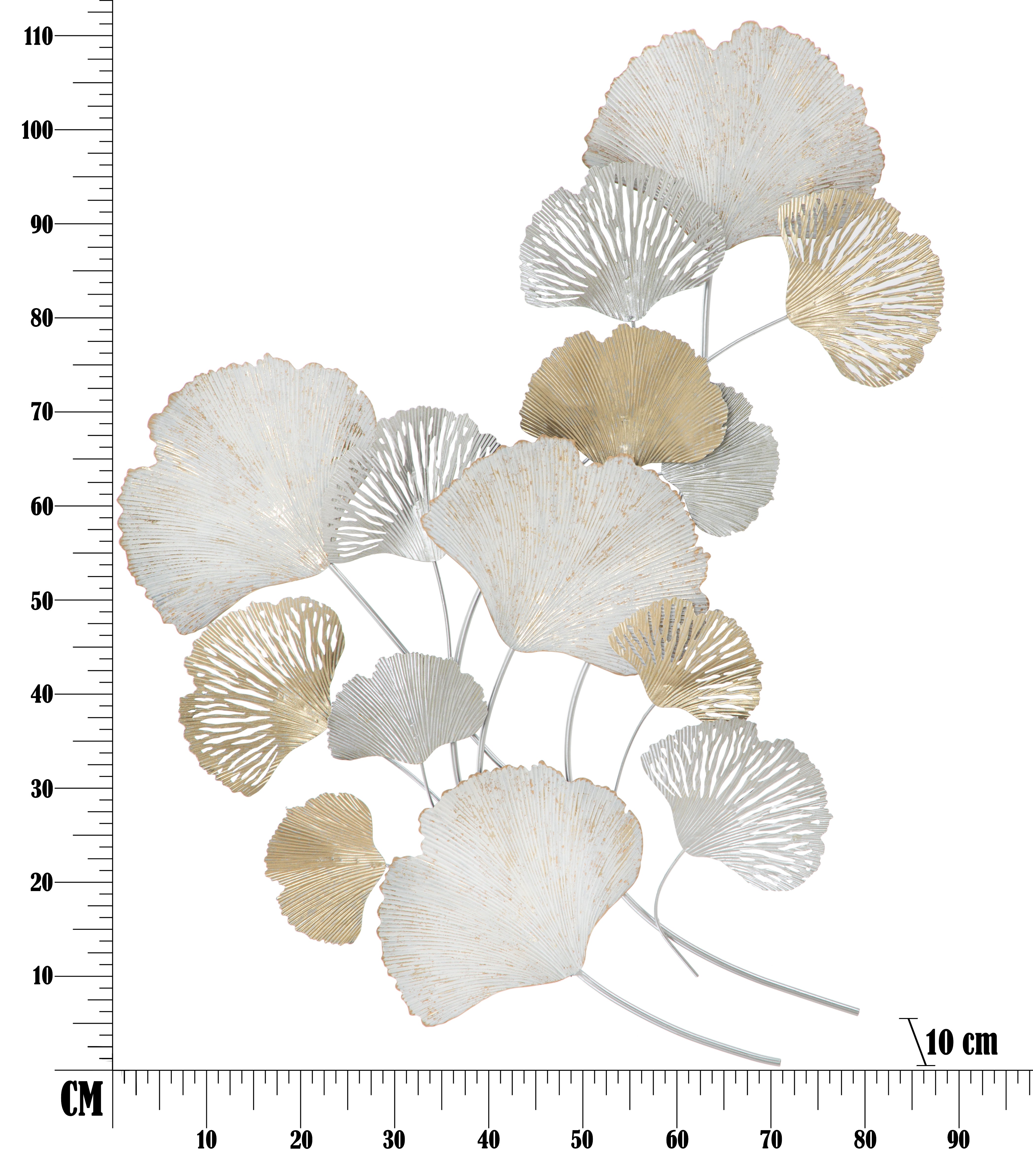 Décoration murale en métal 3D avec feuilles de Ginkgo Silvy - 6