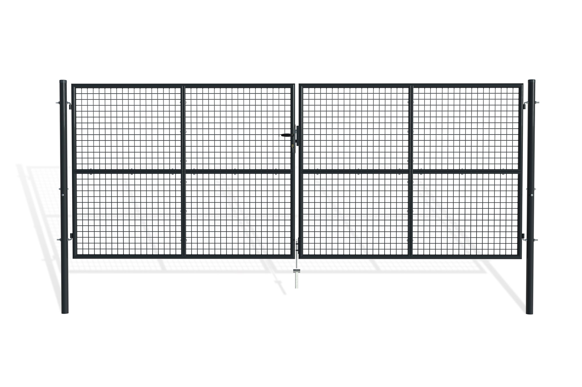 Brama z siatki metalowa dwuskrzydłowa 4m OLGA 400B150 Szara