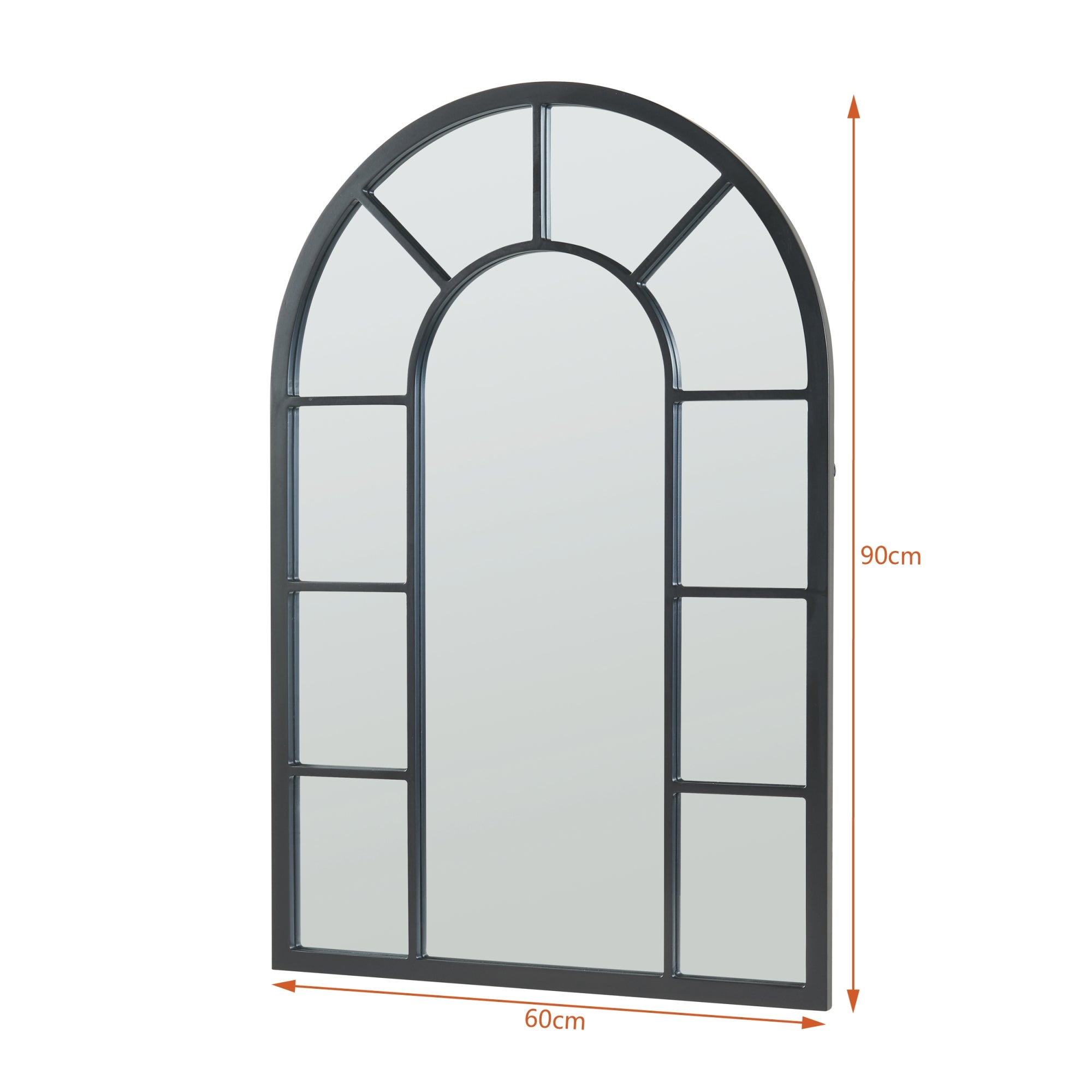 Miroir mural Enonkoski MDF 90 x 60 cm noir [en.casa] - 4
