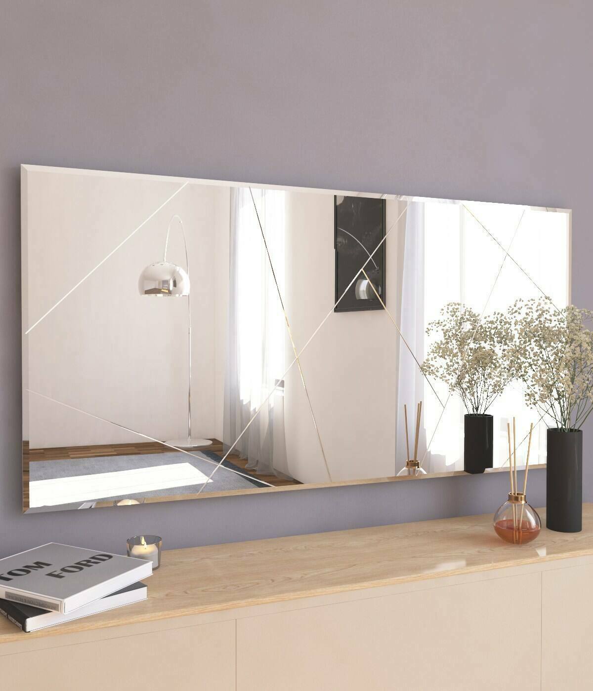 Espejito rana, espejo, objeto de decoración de pared, decoración de espejo, 120x2h60 cm, blanco