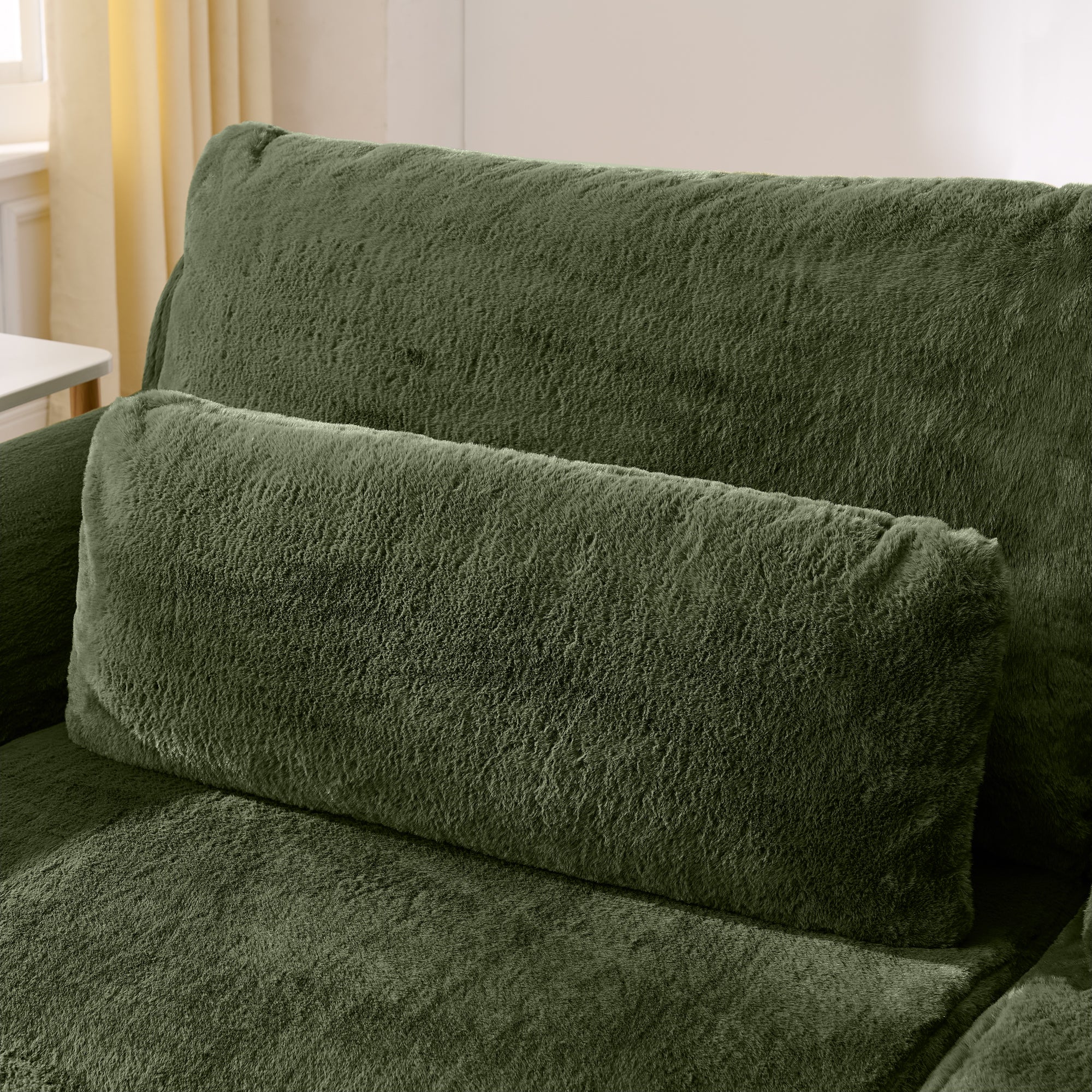 Canapé 2 places, canapé compressé 208x101x81 cm avec port USB et poche latérale, vert - 7