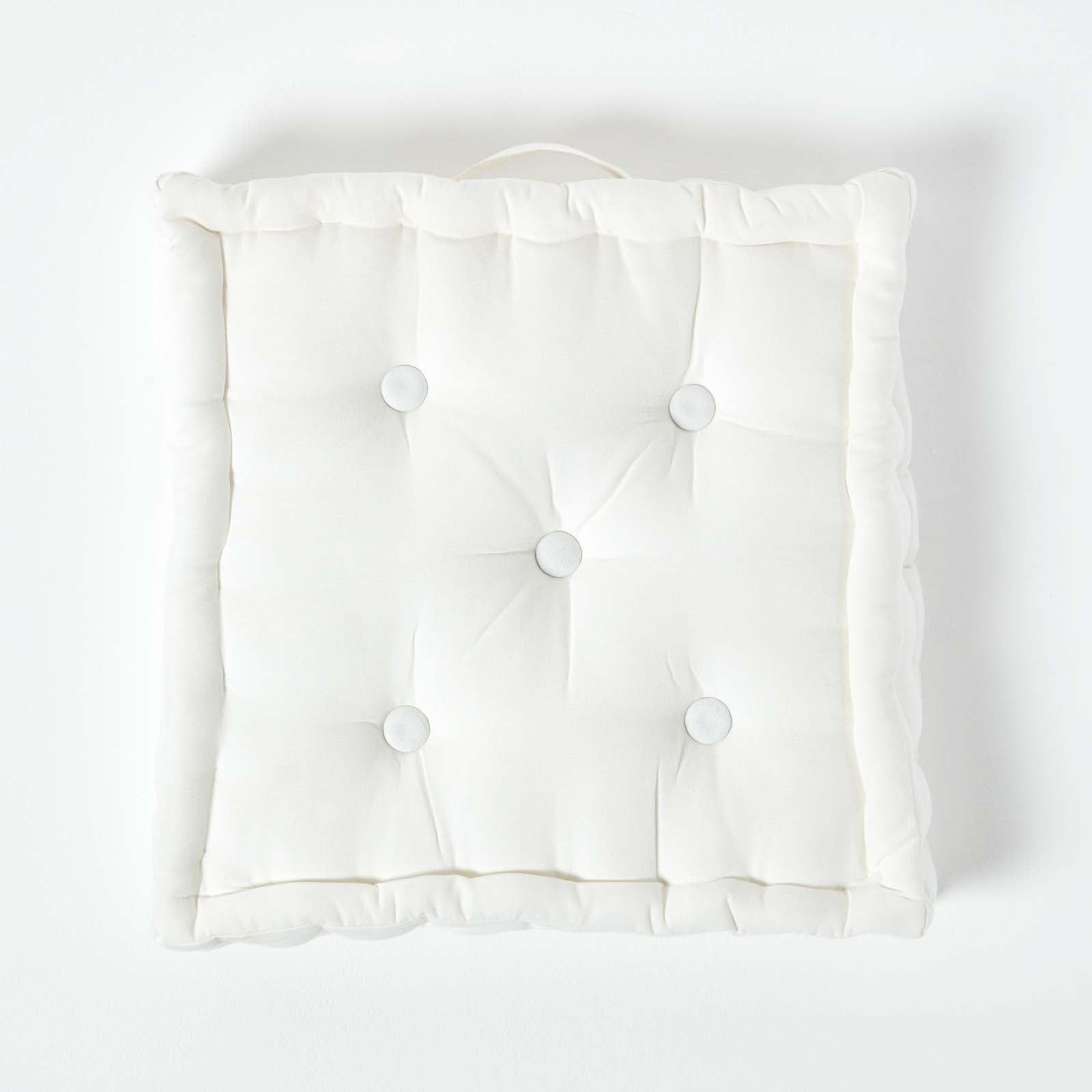 Homescapes Coussin de sol - Blanc - 40 x 40 cm - 3