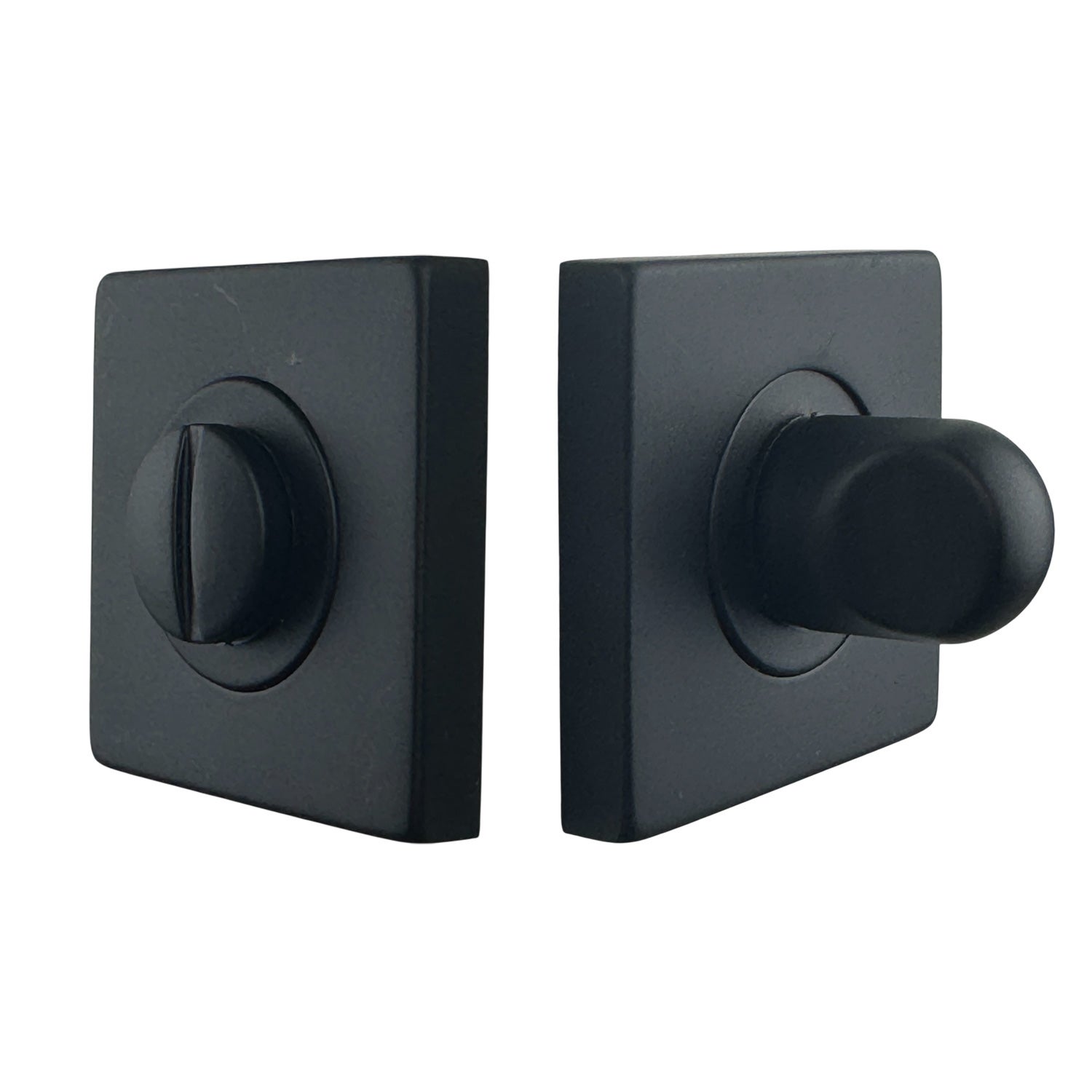 2 rosaces de poignée de porte carrées Mies condamnation, Aluminium noir mat - 4