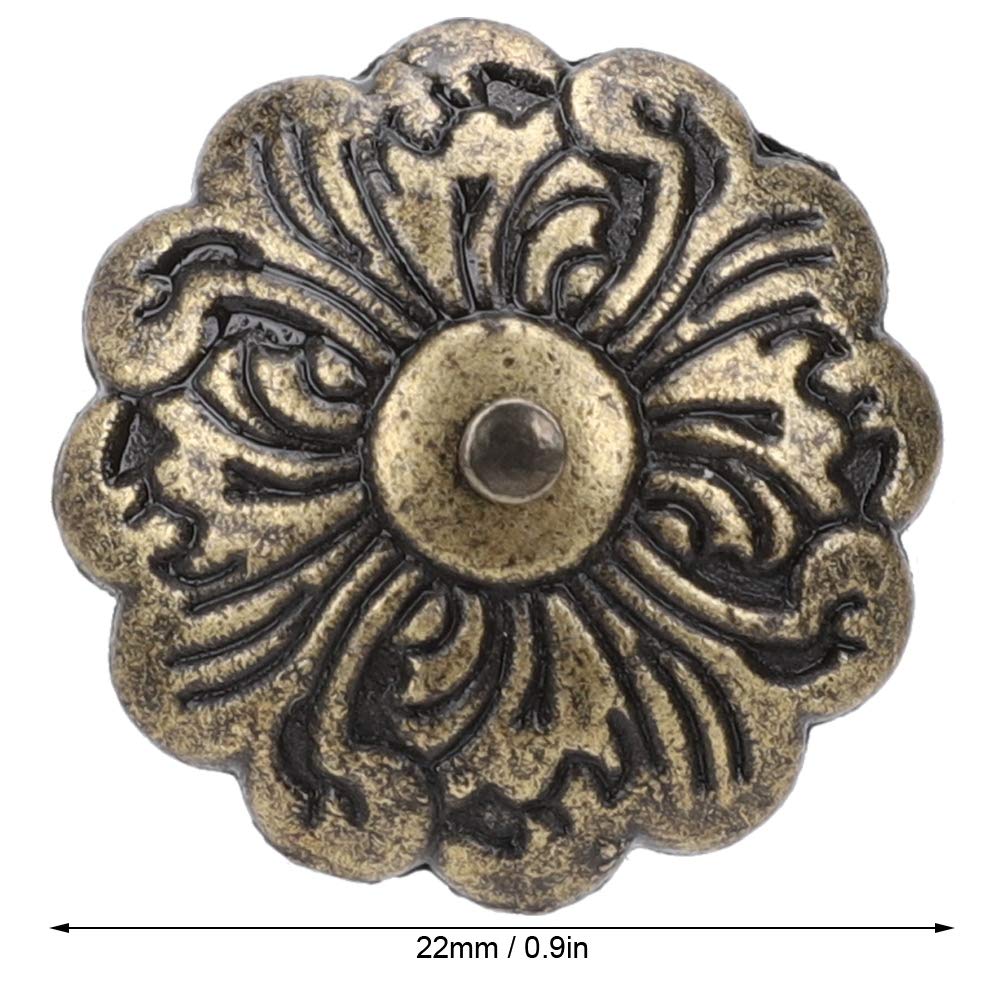 Lot de 30 clous de tapisserie en forme de fleur rétro en alliage de zinc bronze cyan, accessoires de quincaillerie pour décoration de meubles | Leroy Merlin