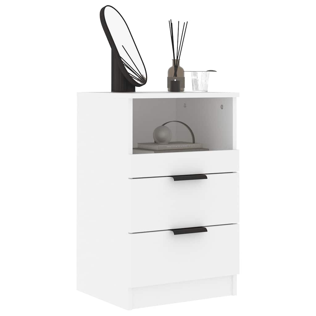 Mesita de noche madera contrachapada blanco vidaXL - 7