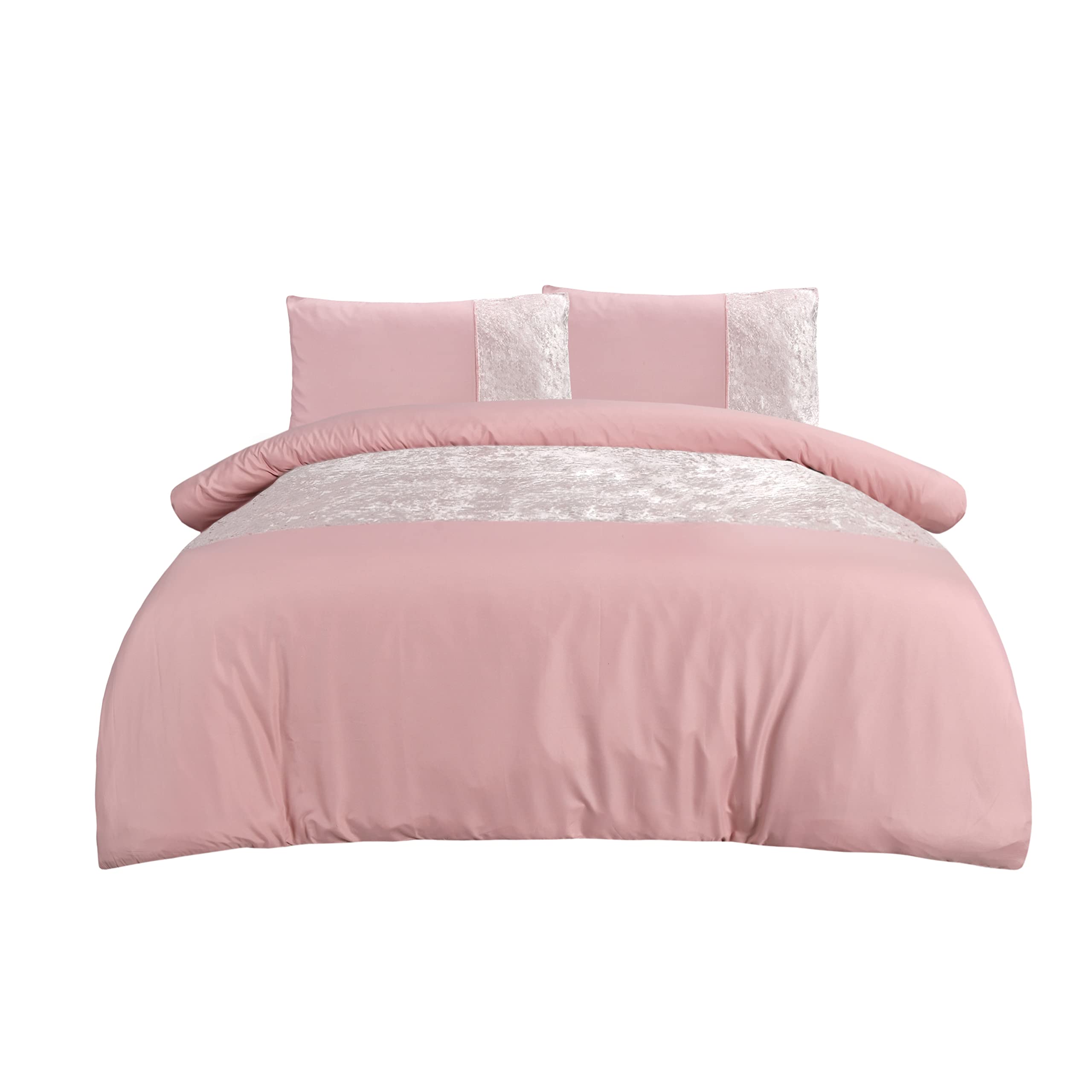 Sleepdown Set Biancheria Velluto Rosa Cipria - Super King Size 260x230 Cm