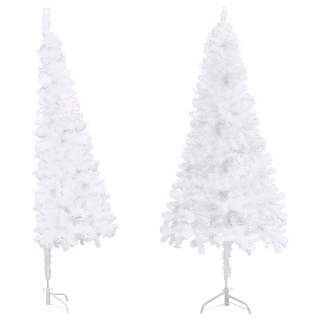 240 cm sztuczna choinka narożna z PVC w kolorze białym - COMFORTXL