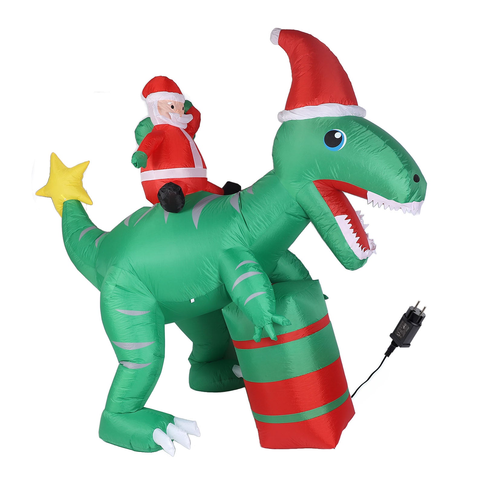 Décoration Gonflable Père Noël 1,83 M Avec LED - Pour Jardin, Pelouse, Noël Extérieur - Livré Avec Sac Cadeau