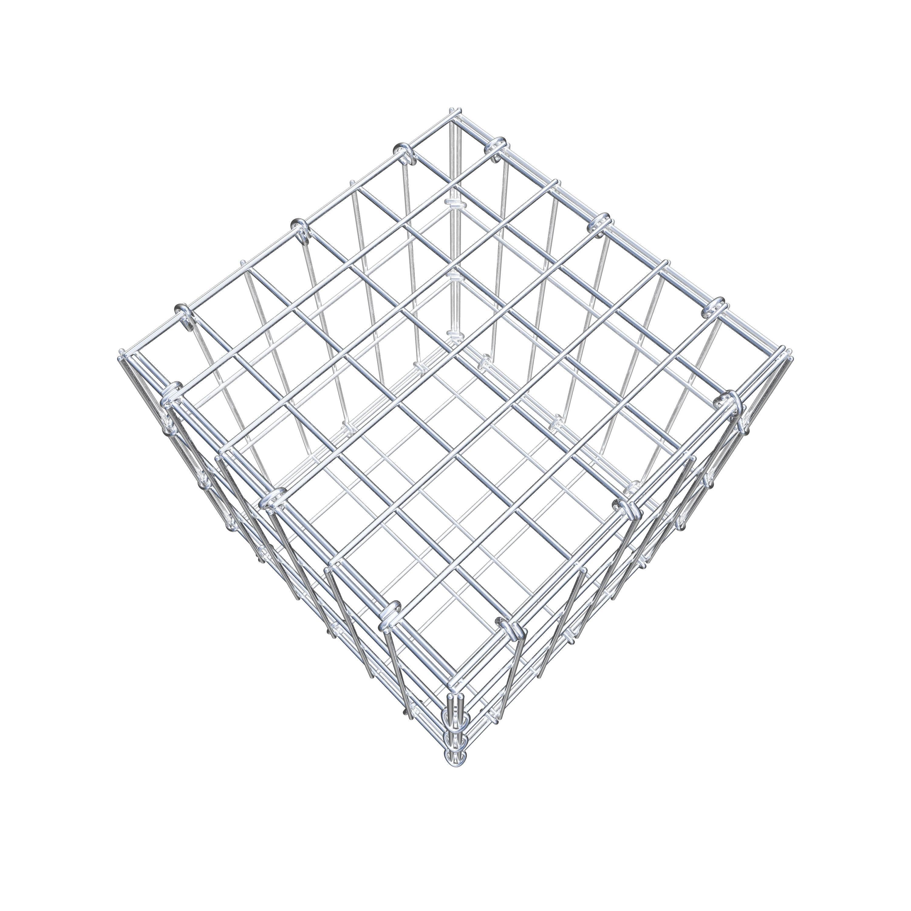 Gavión de acero galvanizado 30x30x30cm (LxAxP), malla 5 x 10cm, Anillo en C, jaula metálica para muro o jardín - 6