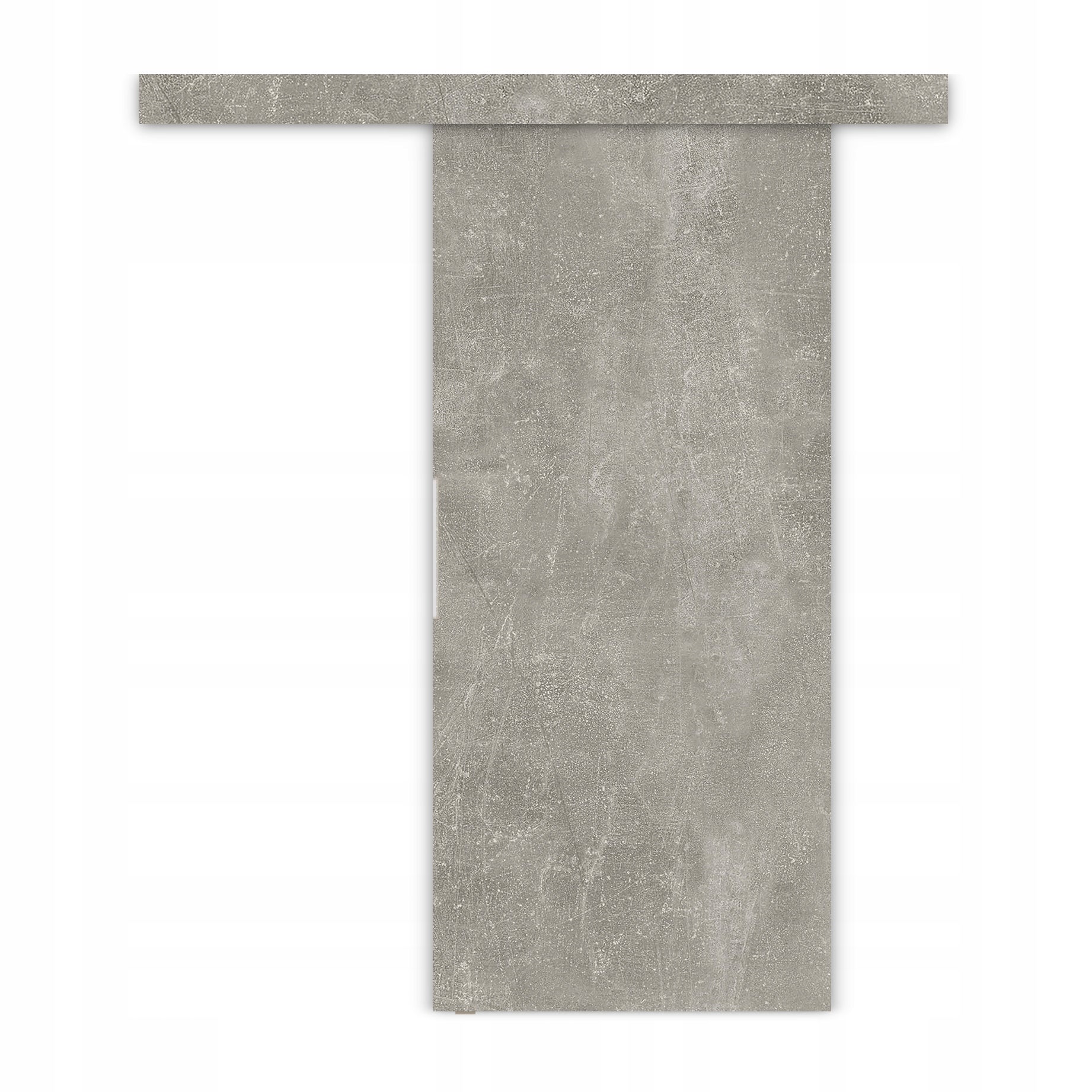 Drzwi przesuwne 70 naścienne ALFA beton ciemny 74 + system przesuwny