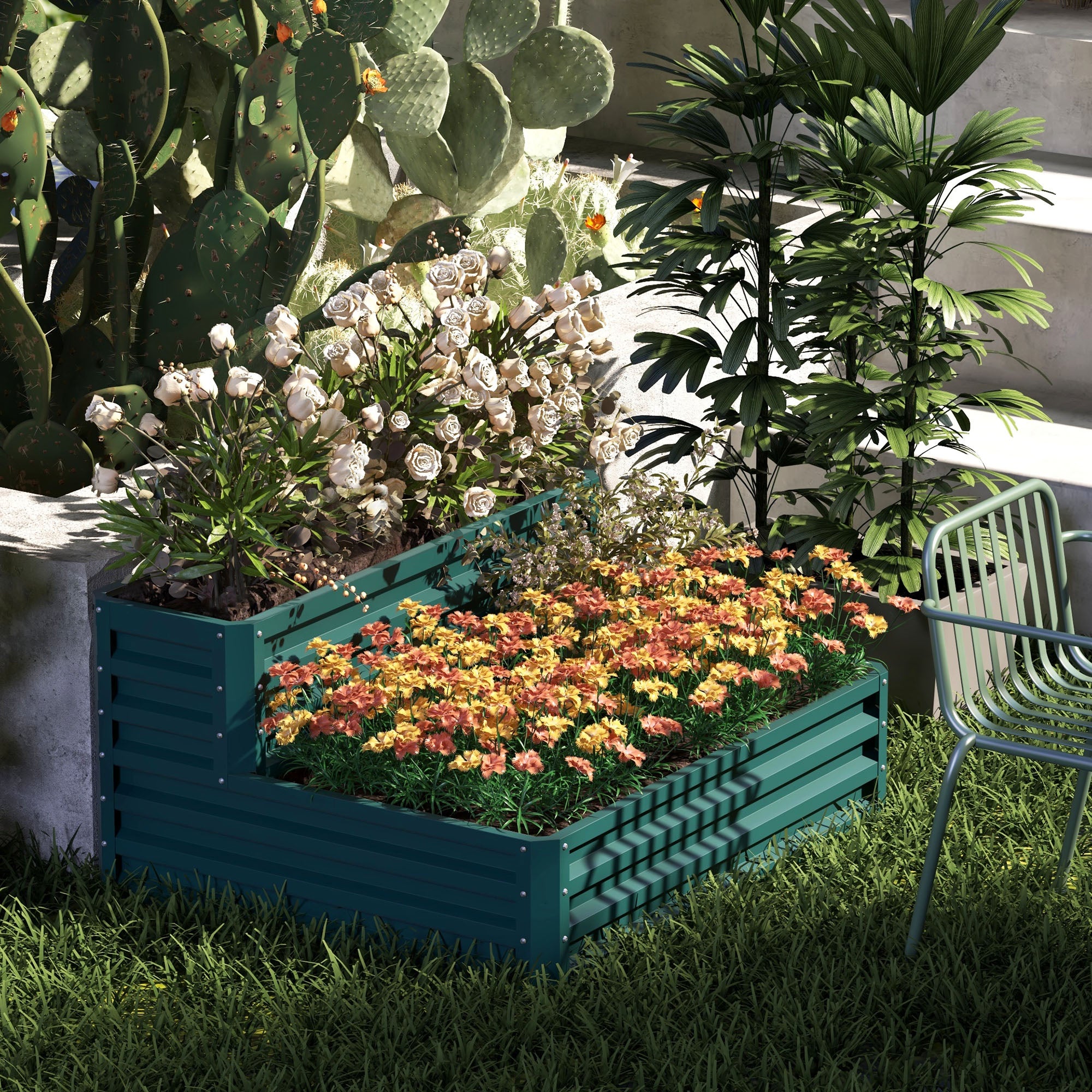 Carré potager de jardin Acier galvanisé Outsunny - 2