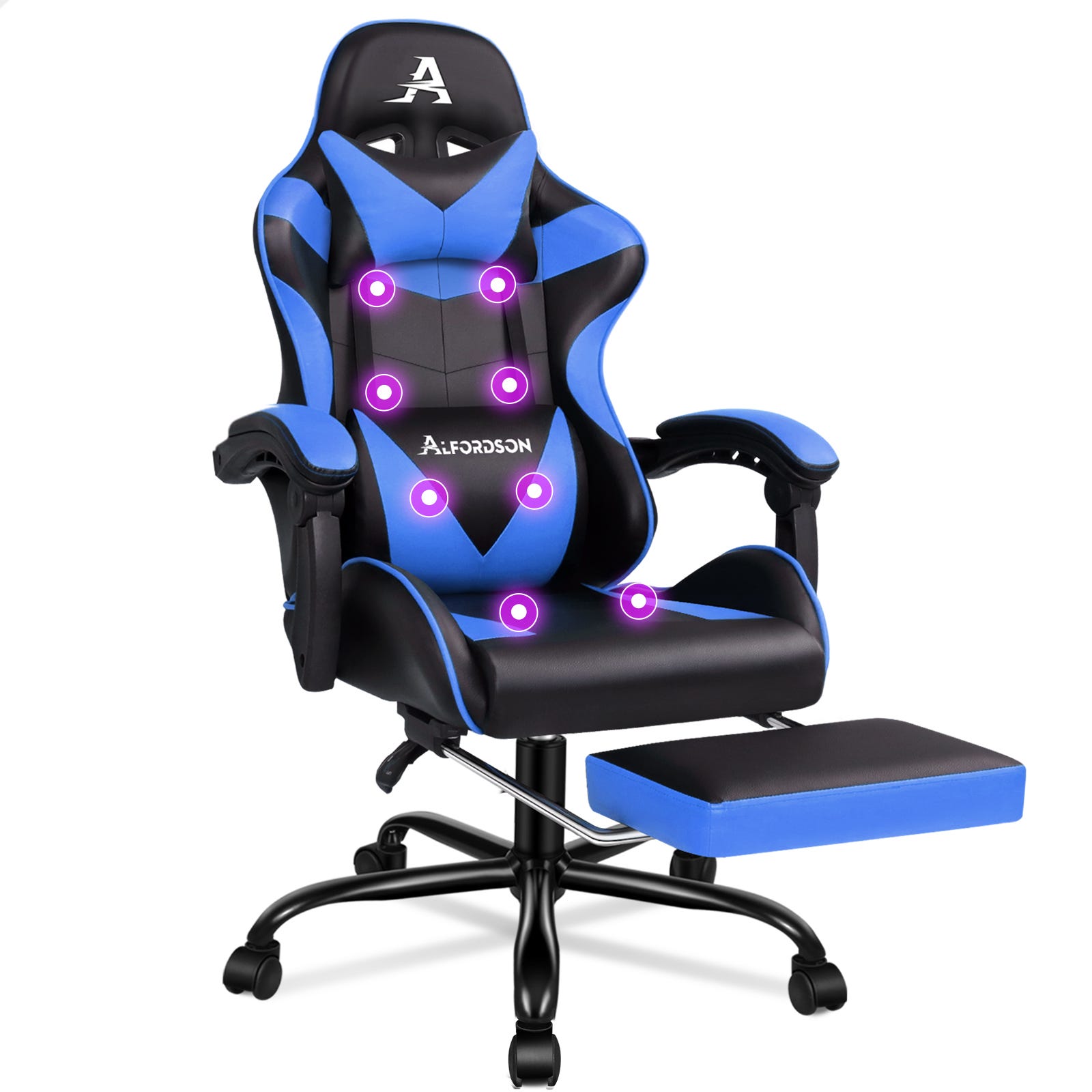 ALFORDSON Chaise Gaming, Siege Gaming Avec Support Lombaire De Massage Fauteuil De Gaming Pivotant Ergonomique Avec Appui Tete Hauteur Reglable Materiau En Tissu Gris ALFORDSON Chaise Gaming, Siege Gaming Avec Support Lombaire De Massage Fauteuil De Gaming Pivotant Ergonomique Avec Appui Tete Hauteur Reglable Materiau En Tissu Gris