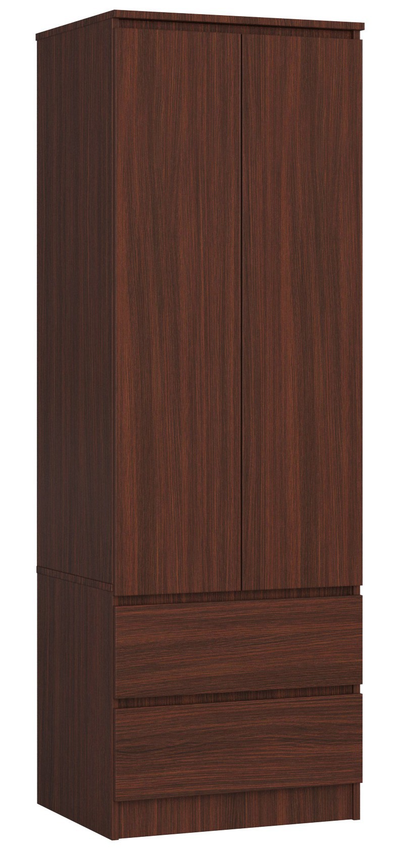 Szafa AKORD S60 Wenge 60 cm 2 drzwi 2 szuflady kolor Wenge mat 1 półka 60x51x180 cm