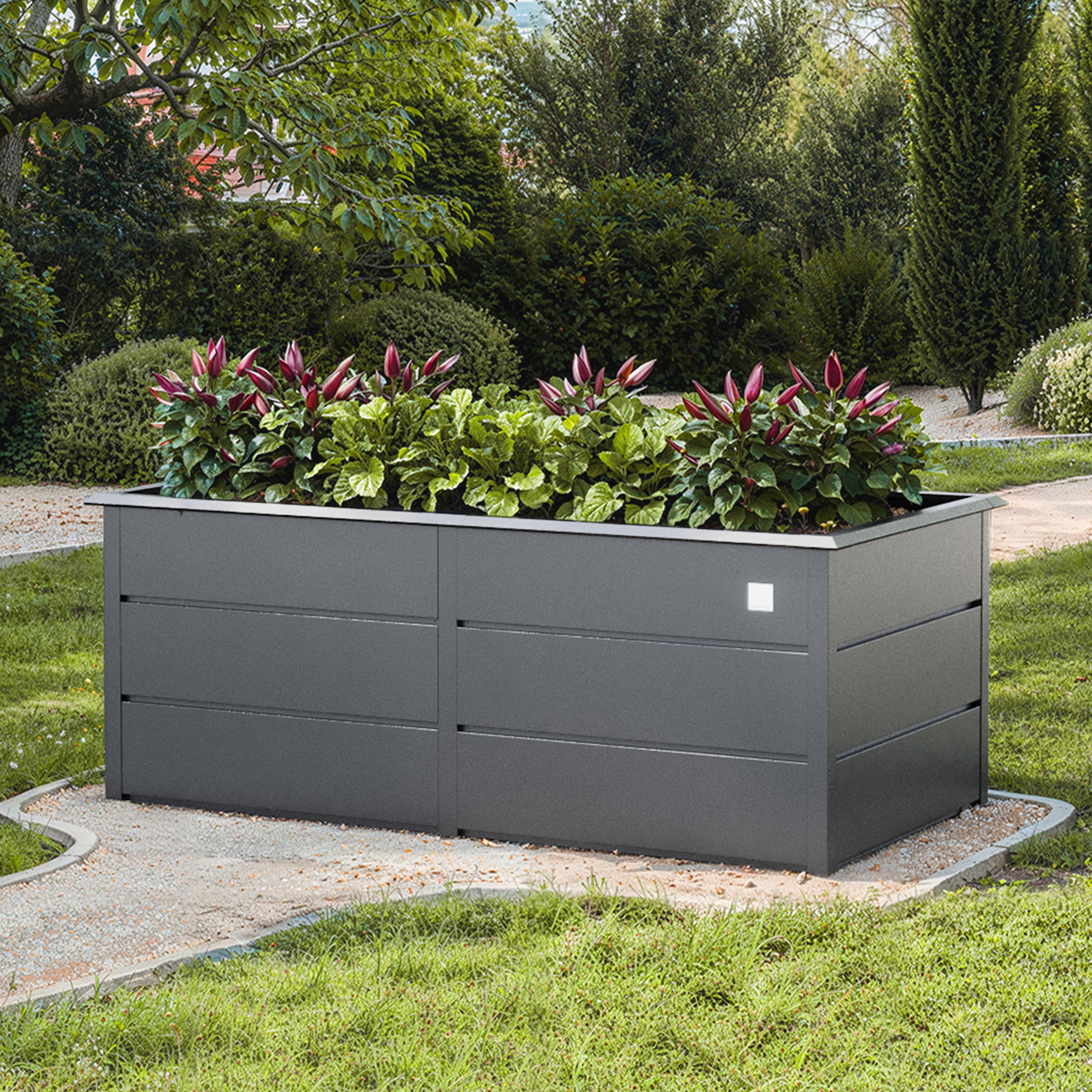 PRIMEYARD LILLY Bac surélevé acier galvanisé 175x75x78 cm - ergonomique - 2