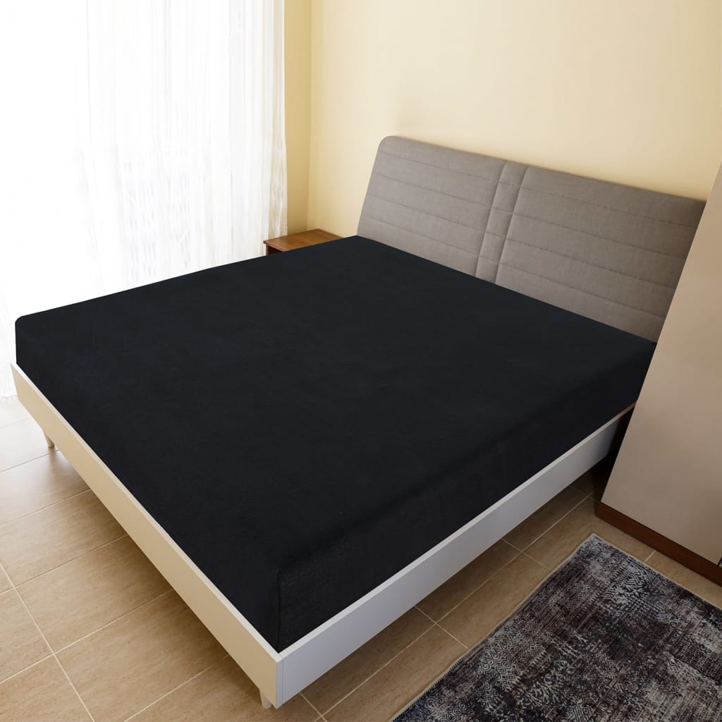 Maison exclusive - sábanas bajeras jersey 2 uds algodón negro 160x200 cm