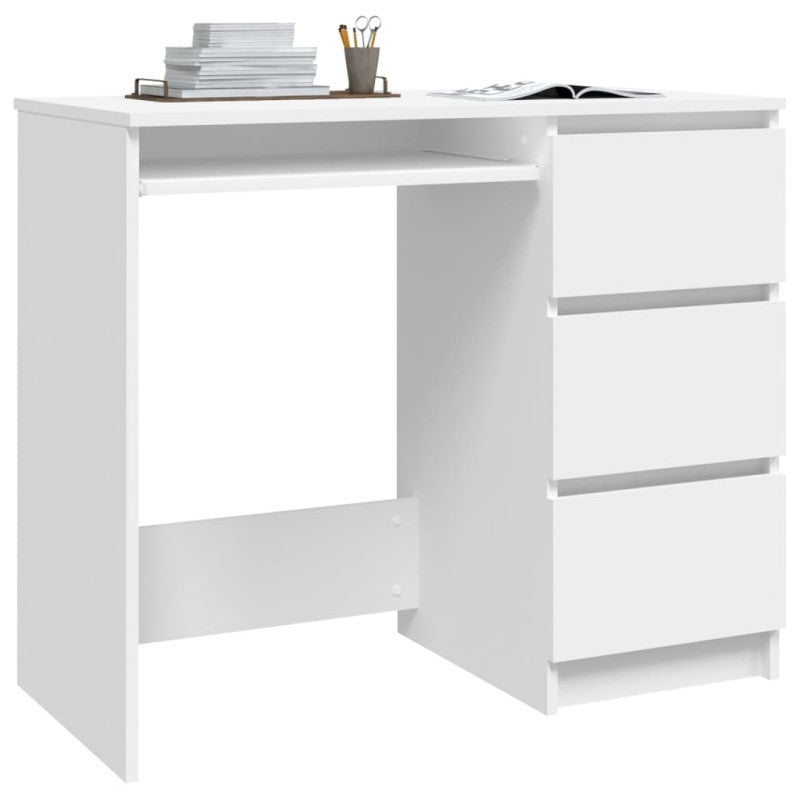 Bureau Blanc 90x45x76 cm Bois d’ingénierie - 3