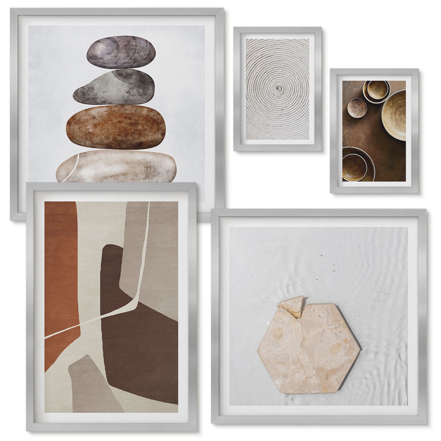 Ensemble de 5 tableaux encadrés | Textures dans l'art et le design ...