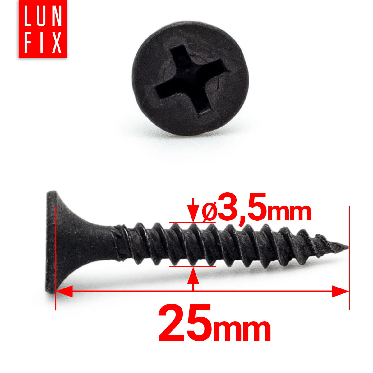 Wkręty do kartongipsu do metalu 3,5x3,5mm 1000szt. - 2