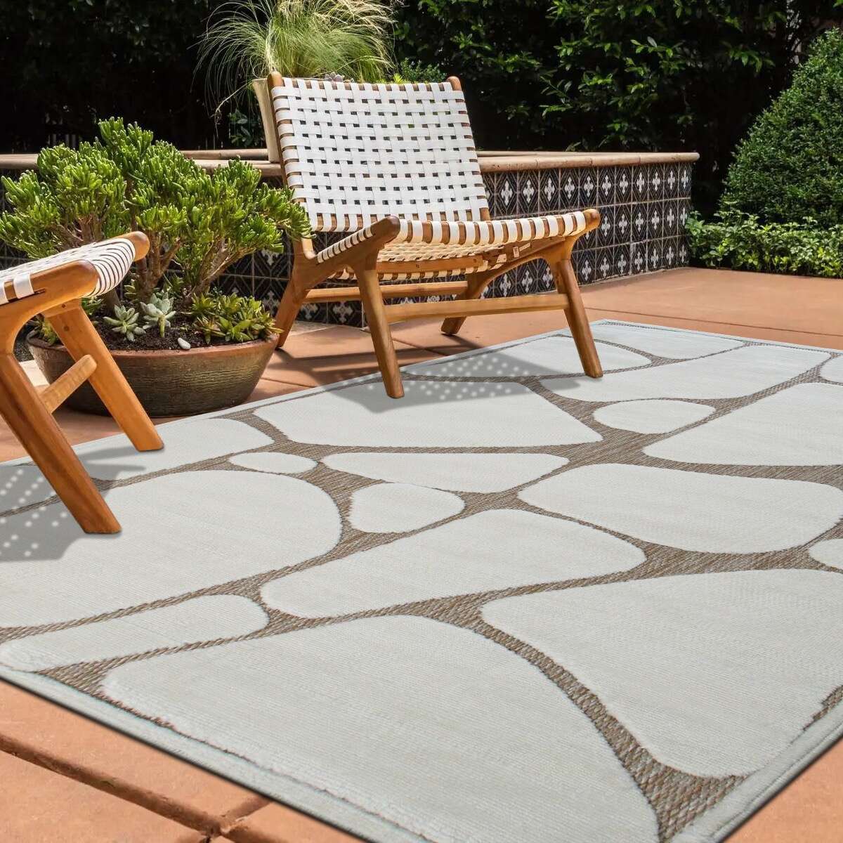 Tappeto moderno con motivo iceberg in rilievo crema 80x200 - 6