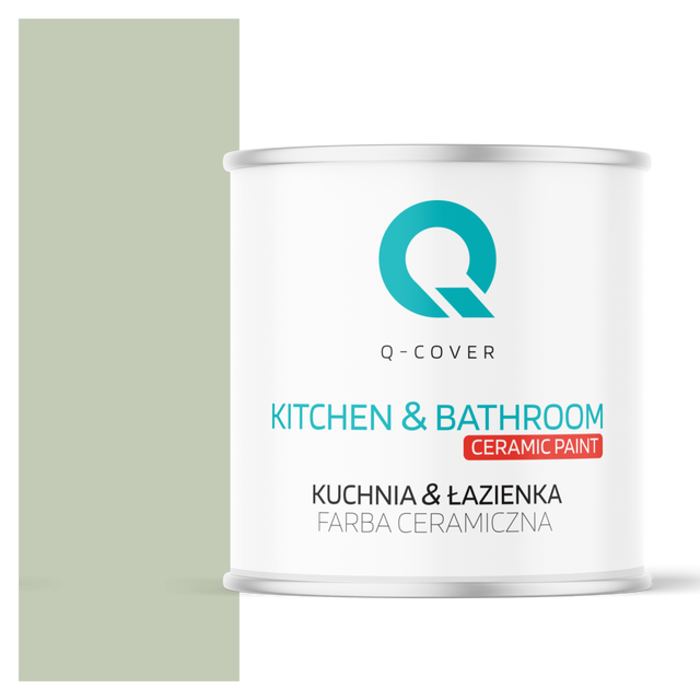 Farba Ceramiczna Kuchnia & Łazienka Q-Cover Zielony jasny H2157 Głęboki Mat 2L