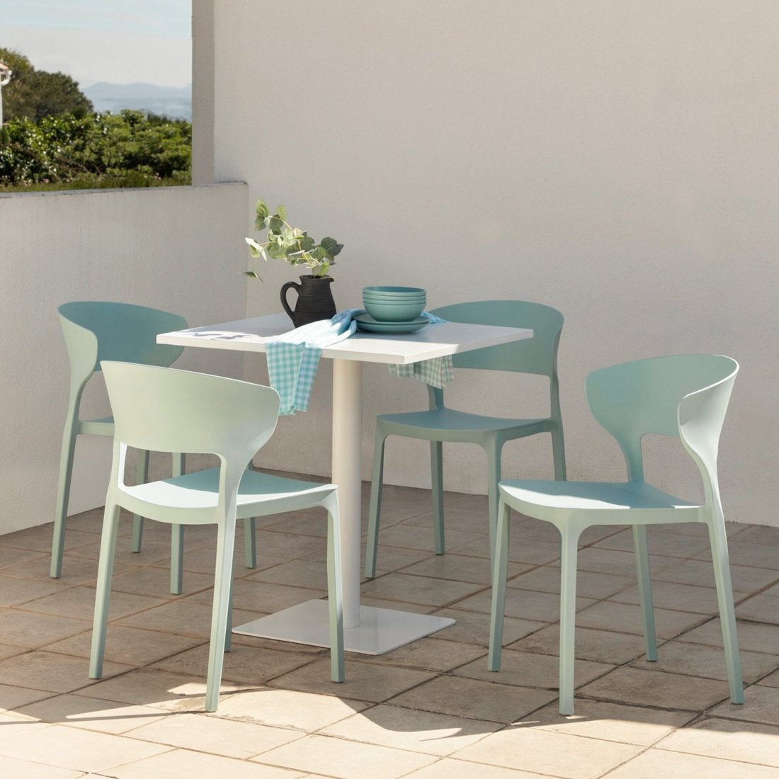 Sedia impilabile in polipropilene menta Serin - 4