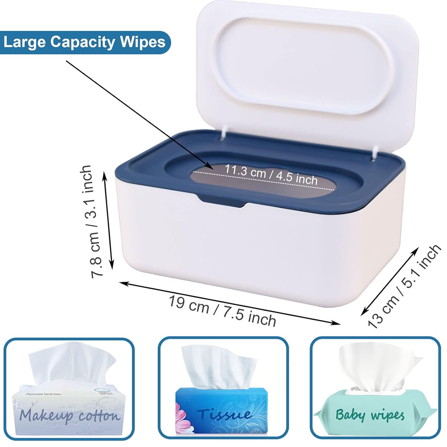 Wielofunkcyjne pudełko na chusteczki z uchwytem na chusteczki nawilżane, szczelne, antypoślizgowe i pyłoszczelne (2 sztuki) - 2
