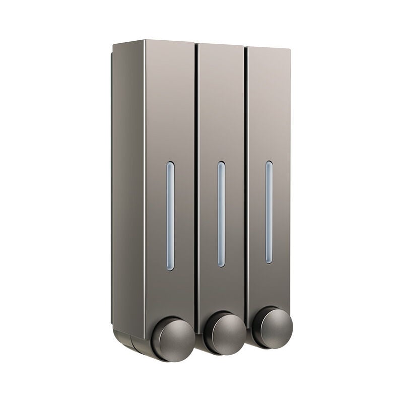 Dozownik mydła ręczny, perforowany, ścienny - 289 x 15,3 cm (trzy sztuki), szary, zestaw 3 szt.