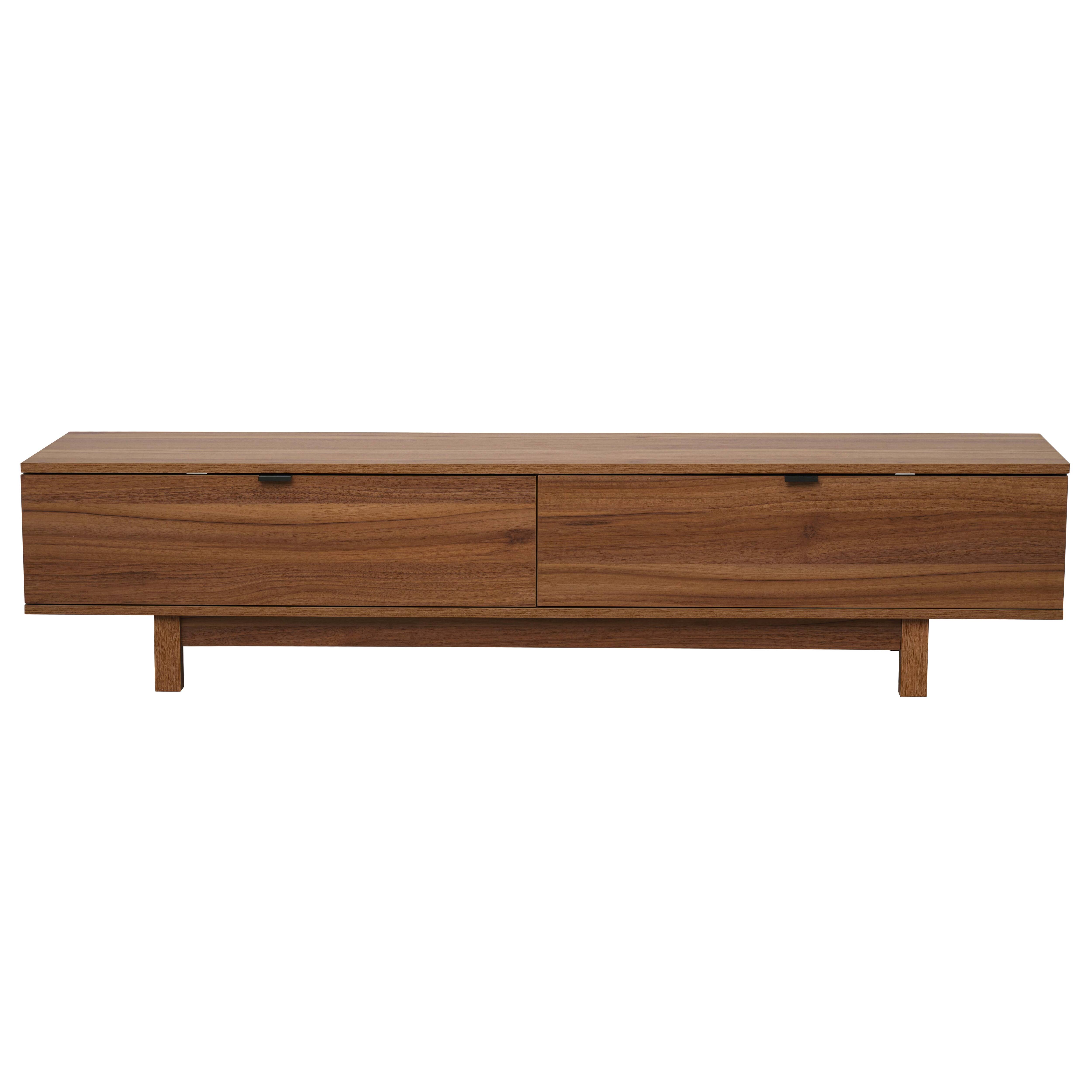 Meuble TV 2 portes rectangulaire L160 cm bois foncé - 3