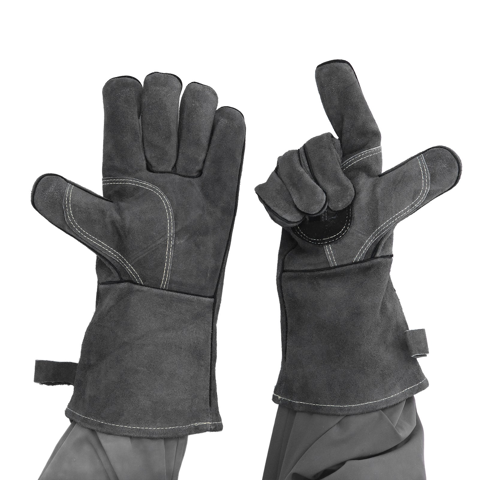 Gants Barbecue Haute Température 2 Couches Cuir 35cm 500°C / 932°F Anti-Chaleur Grill Four Jardinage – ComfortXL - 3