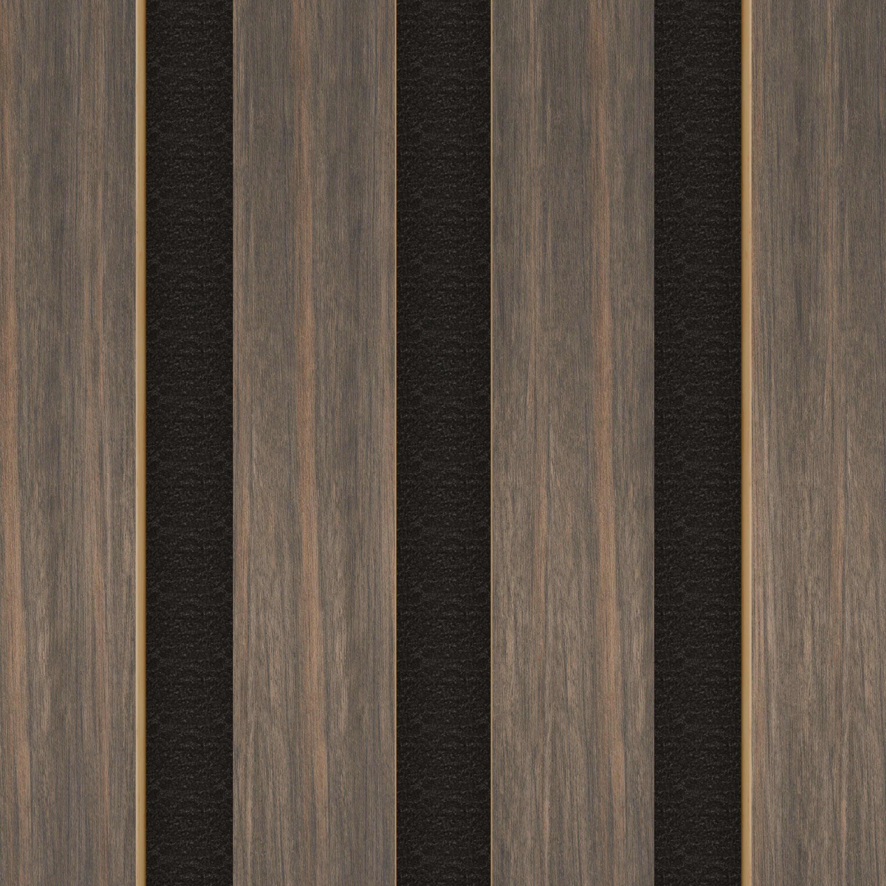Panneau Acoustique 11mm - Noyer Foncé - Feutrine Noire - 240x60cm - Lot de 4 - 2