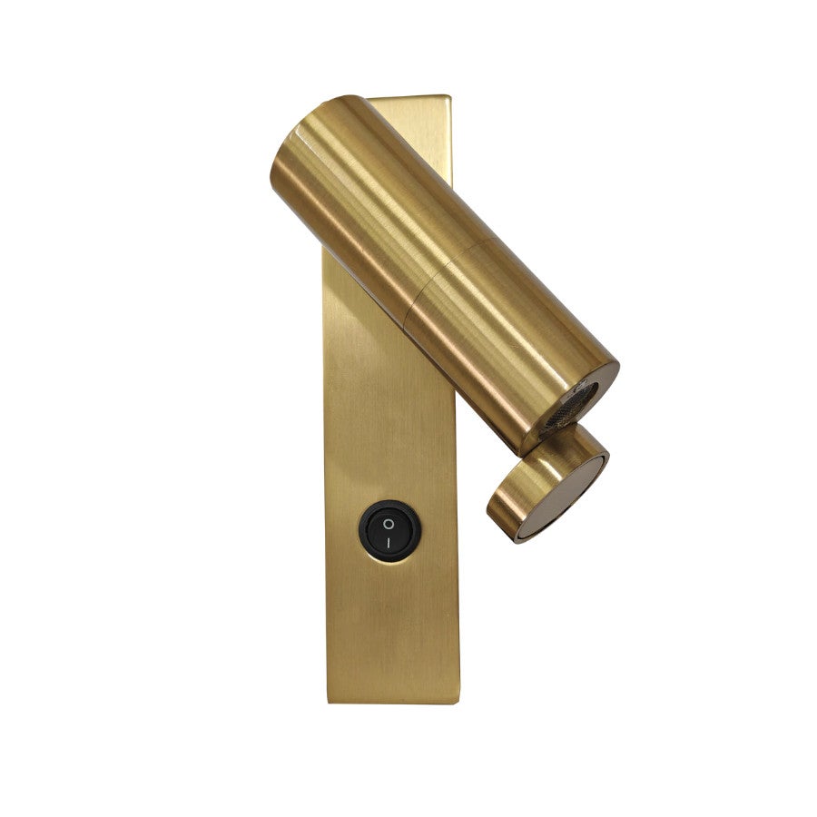 Kinkiet ścienny LED do czytania MIRI złoty 3W ciepła 229lm metal wym:16x3,5x8cm IP20 Light Prestige