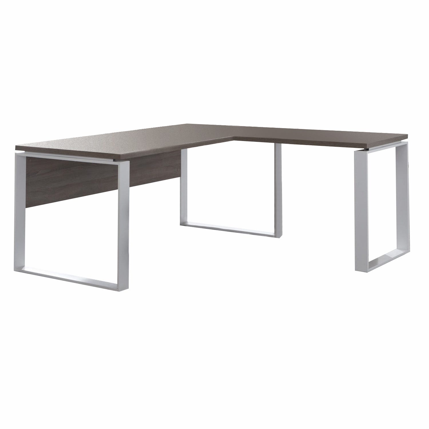 Composad Scrivania Angolare Linea DISEGNO – 170x74,5x80+90 Cm, Rovere Sonoma, Made In Italy Con Pannello Verticale