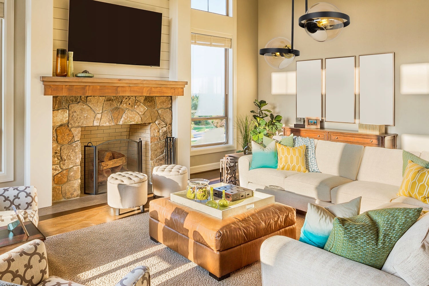 Lampa sufitowa wisząca LED modern 2xE27 klosz okrągły czarny/miodowy Light Home LH - 4