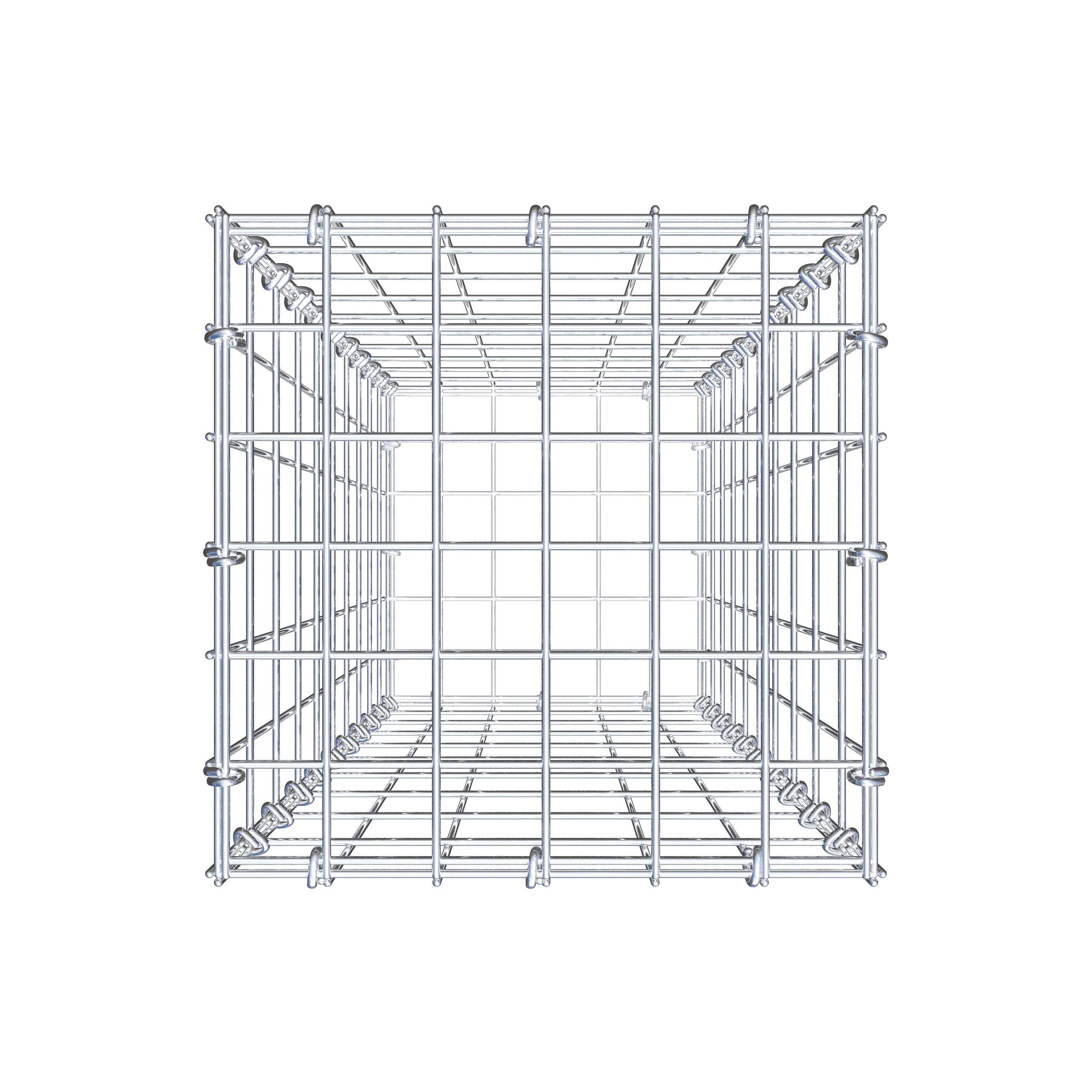 Gavión de acero galvanizado 100x30x30cm (LxAxP), malla 5 x 10cm, Anillo en C, jaula metálica para muro o jardín - 5
