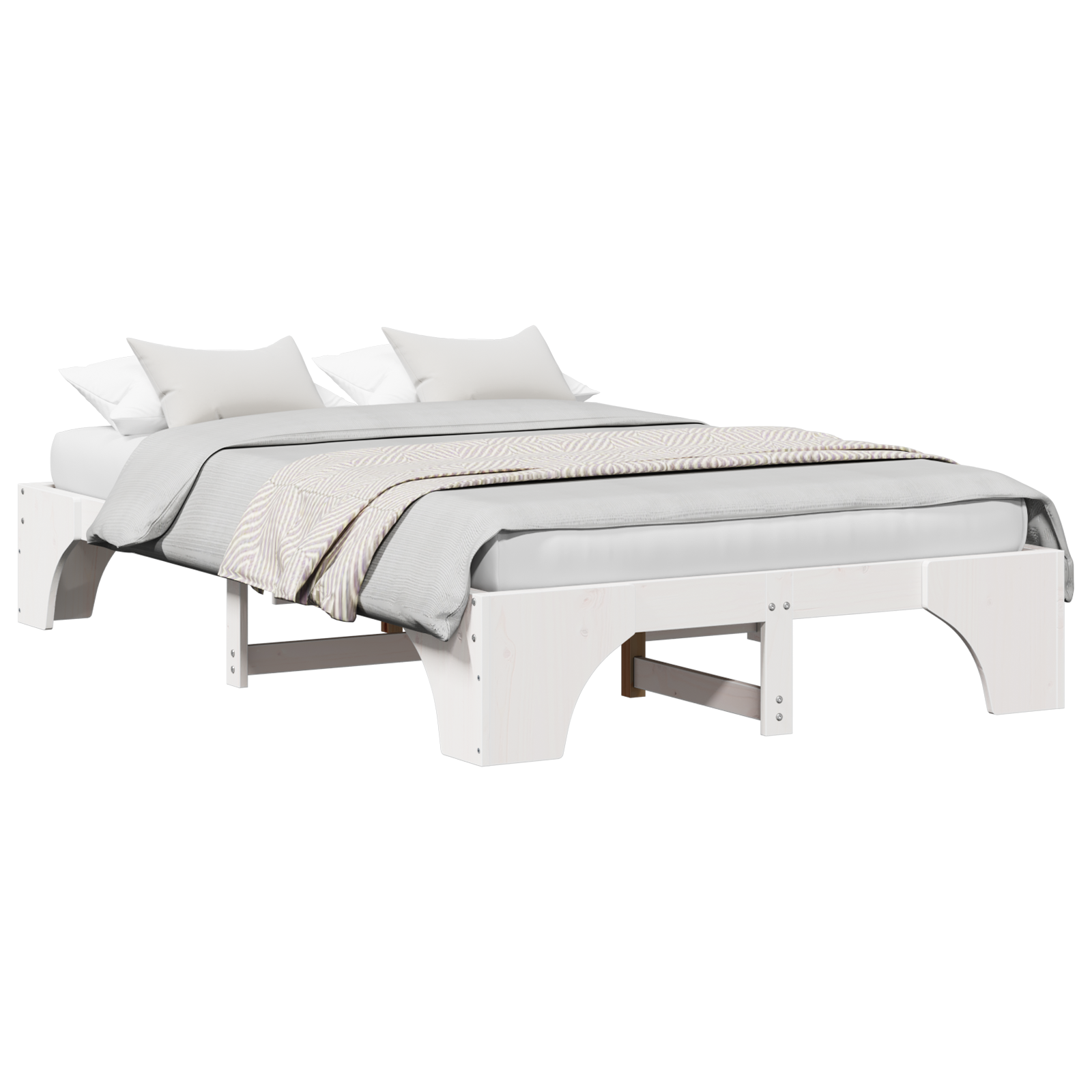 Cadre de Lit Complet Blanc Bois Massif Full Solide CFW75493 | Leroy Merlin