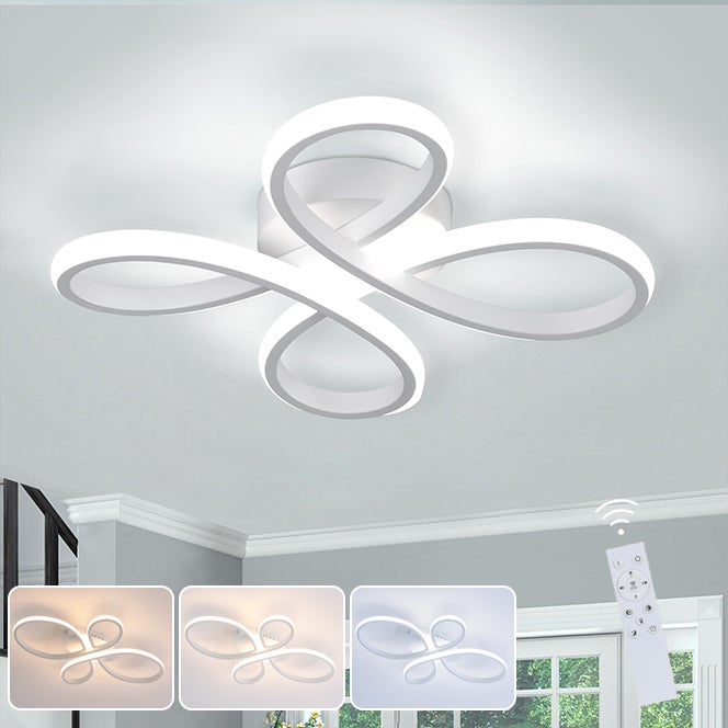Plafoniera LED dimmerabile con telecomando Lampada da soffitto Design moderno e creativo Apparecchio di illuminazione per soggiorno Camera da letto Cucina Sala da pranzo Lampadario (Oro zinc