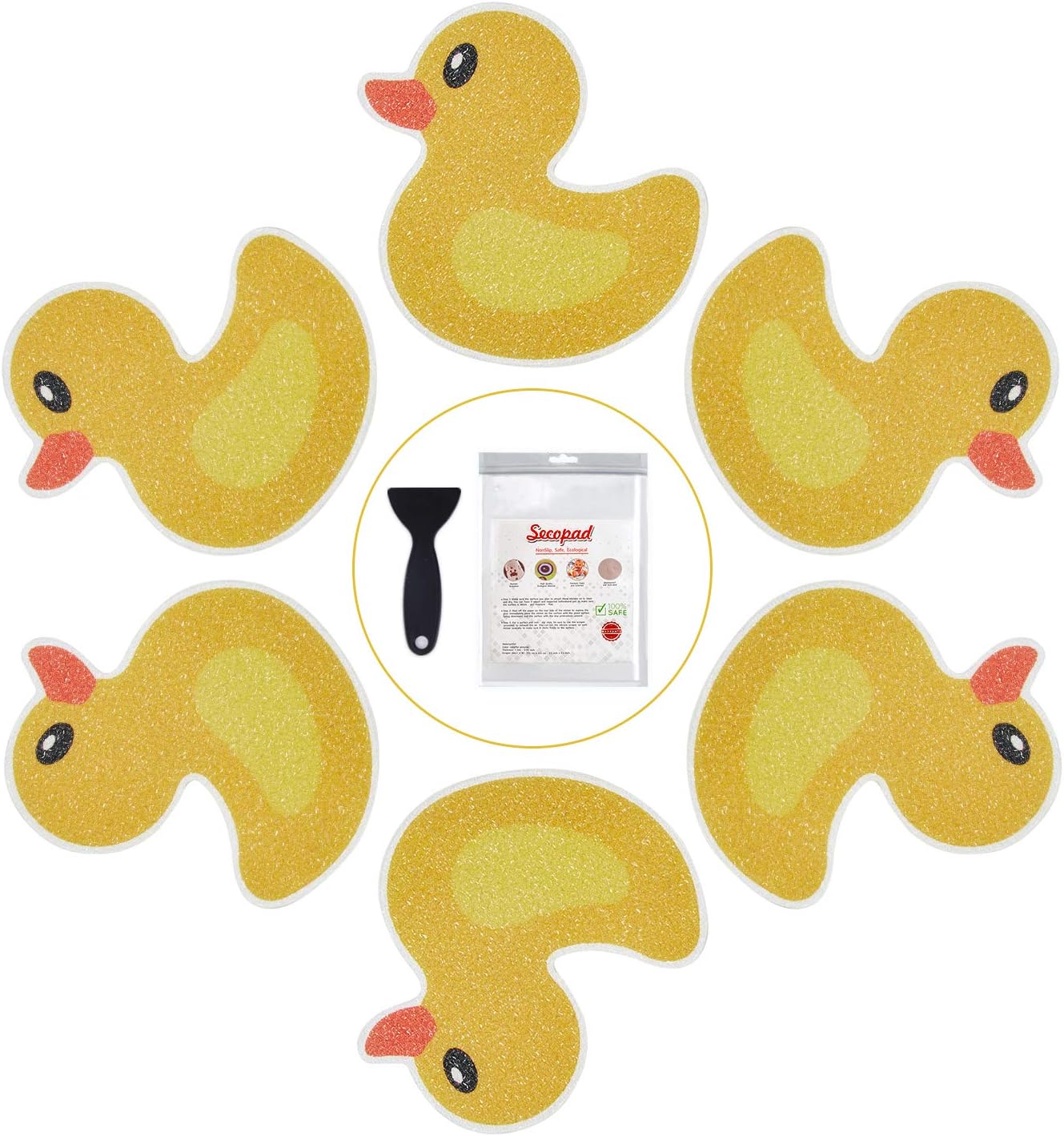 Każdy arkusz ma wymiary około 4,5" x 3,5". Opakowanie 20 oryginalnych naklejek antypoślizgowych do wanien i pryszniców, w zestawie znajduje 