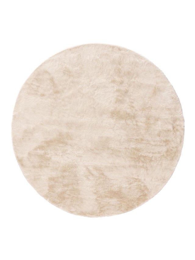 BENUTA - Tappeto di pelliccia Furry beige ø 200 cm rotondo