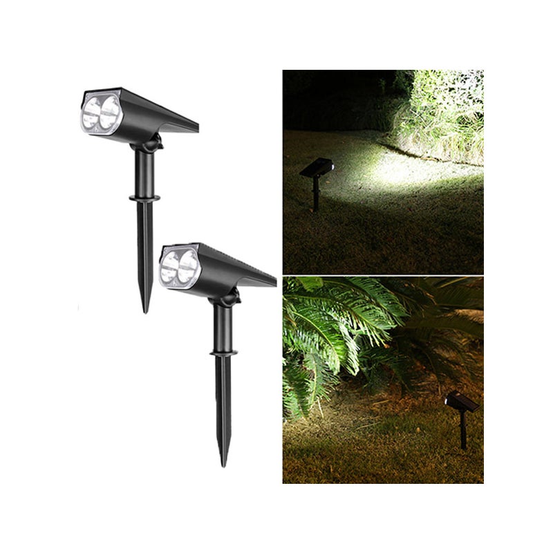 2 SZT. Lampa solarna zewnętrzna, Reflektor solarny, Wodoodporny reflektor LED IP65, Zimna biel