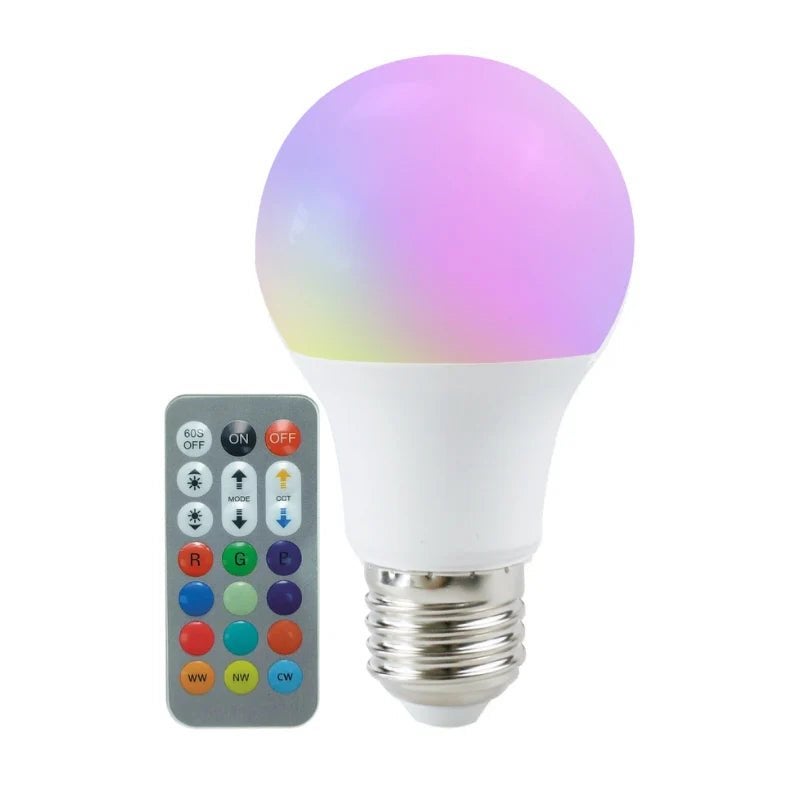 Bombilla Led RGB Con Mando 7W E27 470 Lúmenes