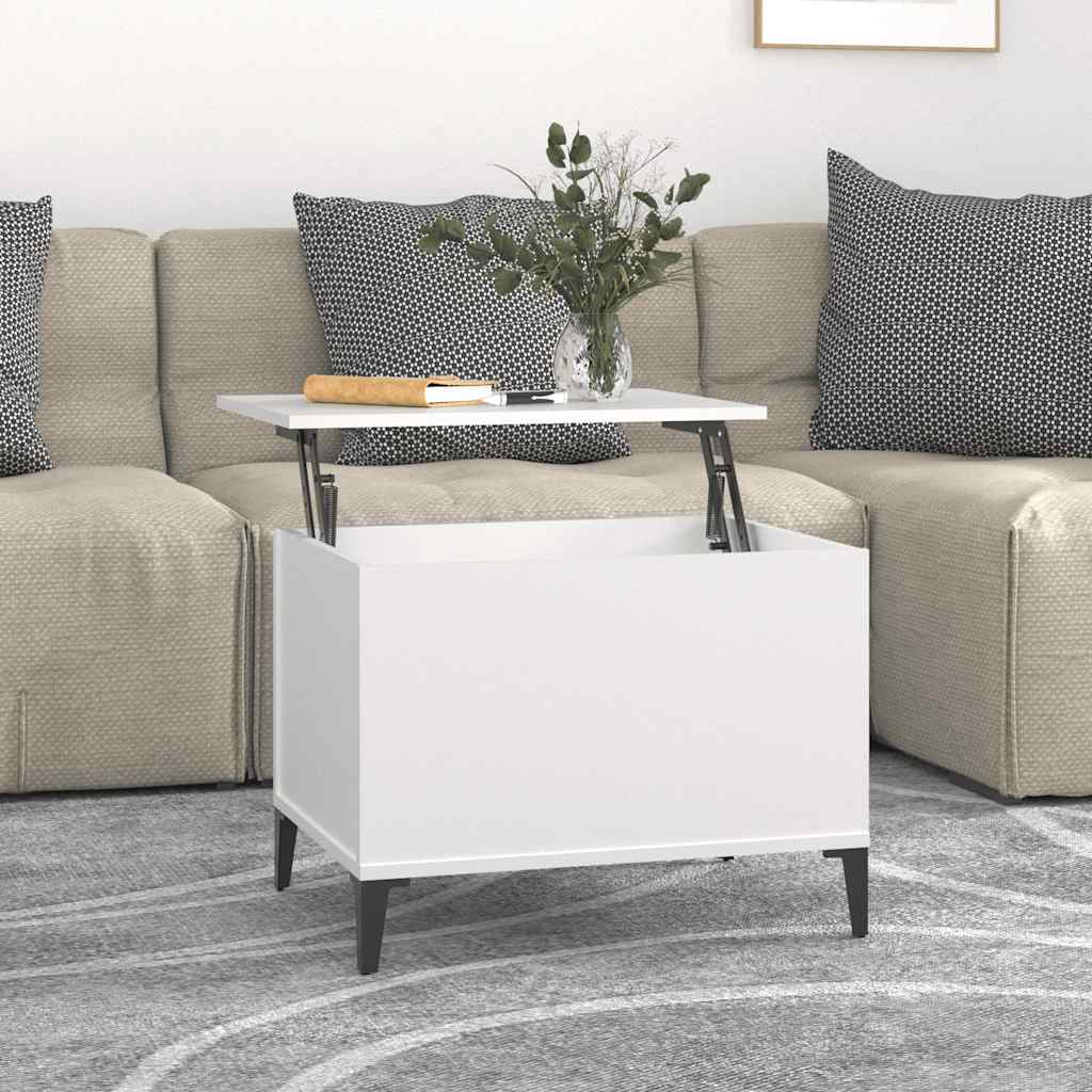 Stolik kawowy, biały 60x44,5x45 cm, materiał drewnopochodny vidaXL