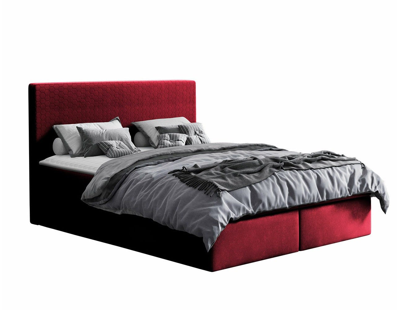 Lit continental Baltimore 126, Continental, Double, Rouge, 180x200 ...