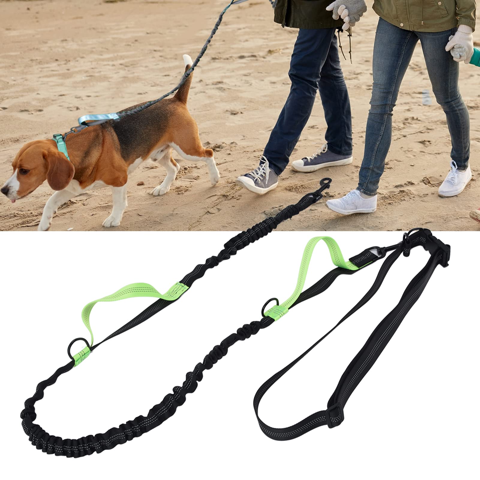 Trela ​​para animais de estimação reflexiva retrátil portátil ajustável corda de tração para cães de estimaç - 2