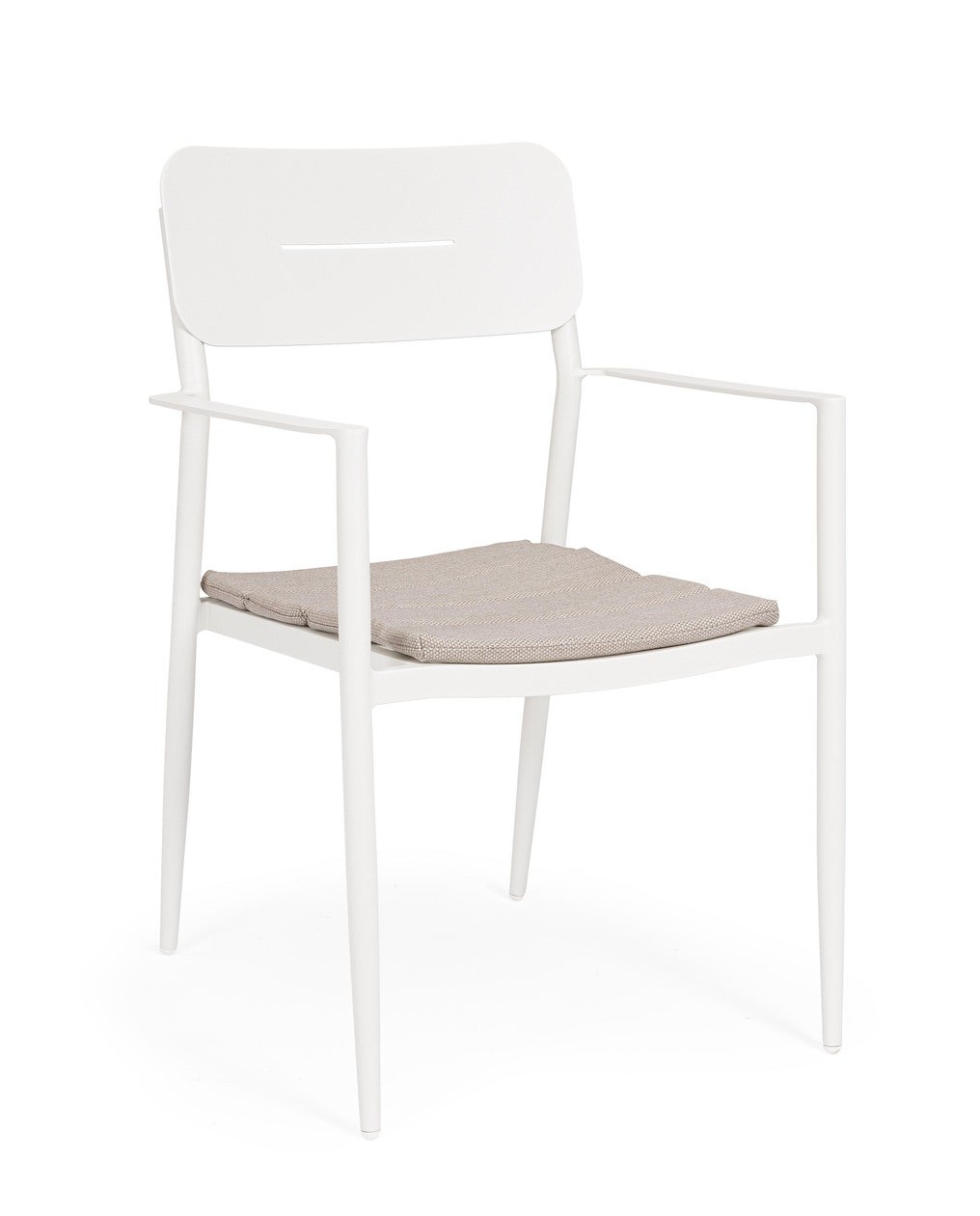 Krzesło aluminiowe "NEBULA" z podłokietnikami i poduszką, do ogrodu i na werandę.