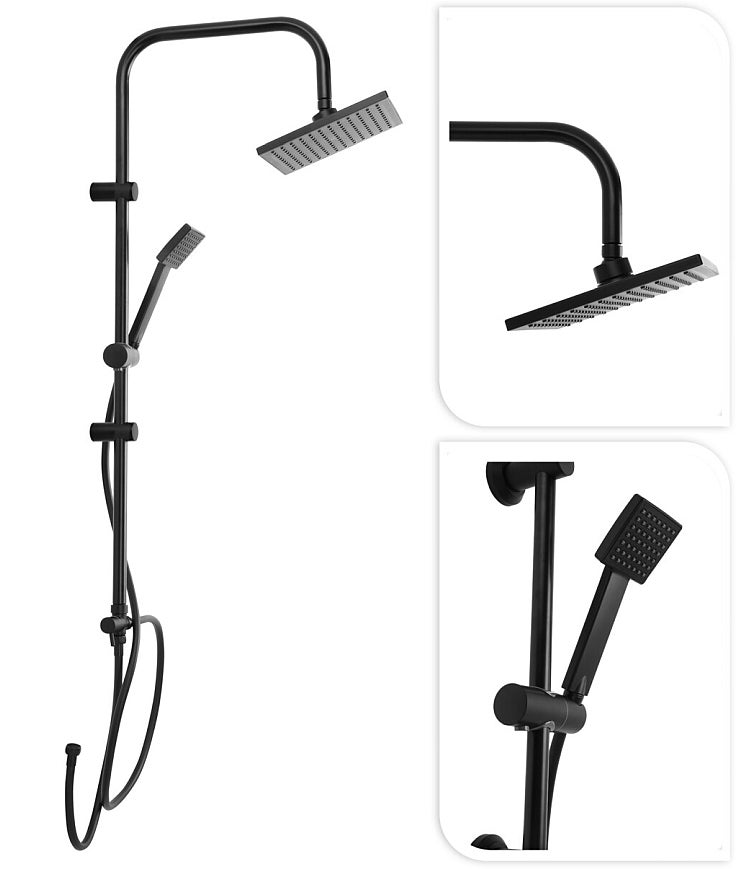 Excellent Houseware  Conjunto De Ducha Sin Grifería Para Pared Déšť Mate Negro , Leroy Merlin