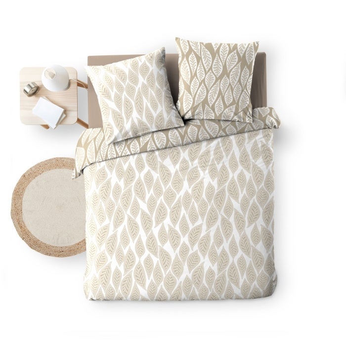 Parure de couette réversible + 240 x 220 cm coton 57 fils + 2 taies Mareva - 3