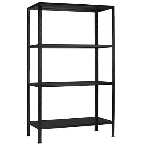Etagère Métallique Emboîtable 4 tablettes 60 kg de charge par niveau 200 x 100 x 50 cm noir Rangement, Stockage et Etagère pour Cave, Garage et Atelie