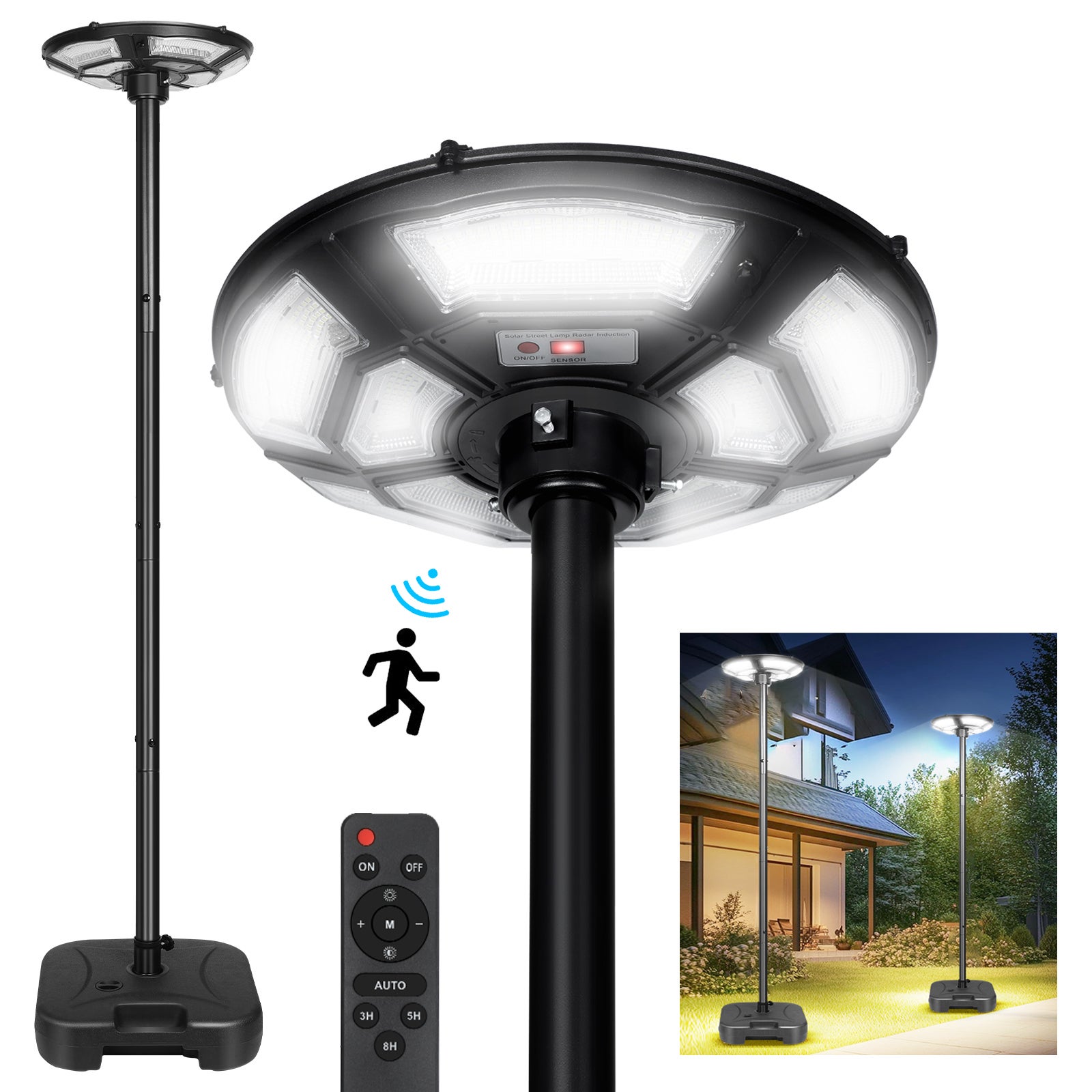 Lampada Solare Esterno Con Sensore Di Movimento - Impermeabile IP65 - Telecomando - Per Giardino E Cortile - Foto 12